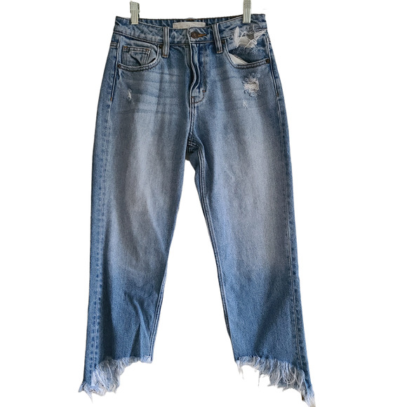 HIDDEN JEANS Distressed Ankle Crop Frayed Raw Jeans HD1104M-M Women's‎ 25 - Picture 1 of 9
